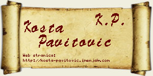 Kosta Pavitović vizit kartica
